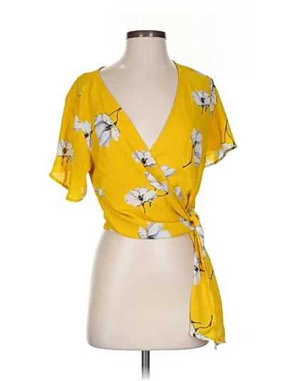 Pre-owned One Clothing Short Sleeve Blouse In Yellow