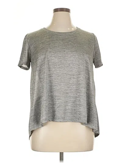 Pre-owned One Clothing Short Sleeve Top Gray Metallic Pattern Crew Neck Tops