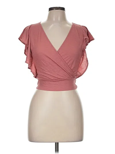 Pre-owned One Clothing Short Sleeve Top Pink Sweetheart Neckline Tops