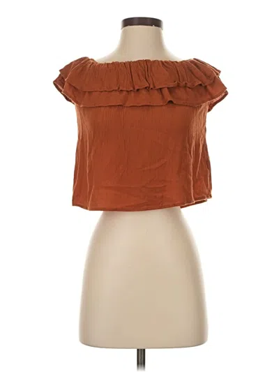Pre-owned One Clothing Sleeveless Blouse In Brown