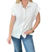 One Eleven North Collared Ruffle Sleeved Blouse In Off-white