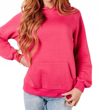 One Eleven North Crosswalk Textured Hoodie In Rose In Multi