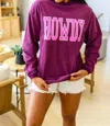 One Eleven North Get 'em Cowgirl Textured Sweater In Purple
