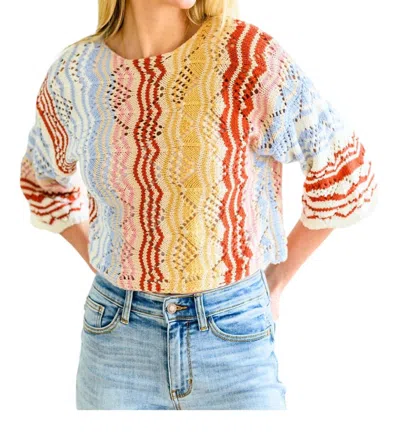 One Eleven North Hazel Eyes Knit Top In Multi Color