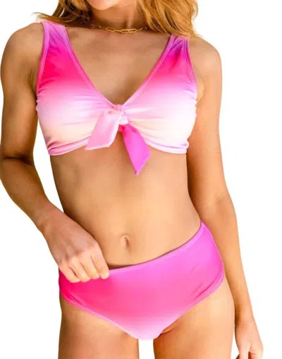 One Eleven North Jamaica Two Piece Swimsuit In Ombre In Pink