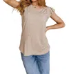 One Eleven North Maren V-neck Ruffle Sleeve Top In Beige In Beige