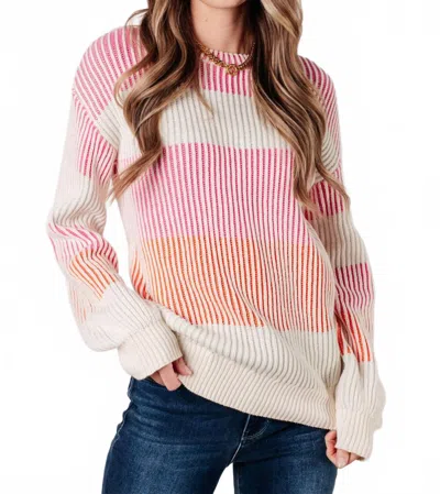 One Eleven North Matchmaker Striped Ribbed Top In Multicolor