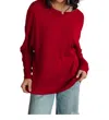 One Eleven North Never Too Confident Long Sleeve Top In Red In Red