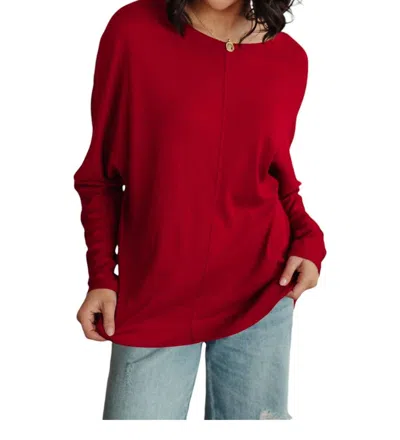 One Eleven North Never Too Confident Long Sleeve Top In Red