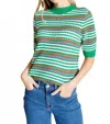 One Eleven North Our Situationship Knit Striped Top In Green