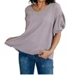 One Eleven North Pleasantly Bubble Sleeve Shirt In Purple In Purple