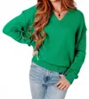 One Eleven North Very Understandable V-neck Sweater In Green