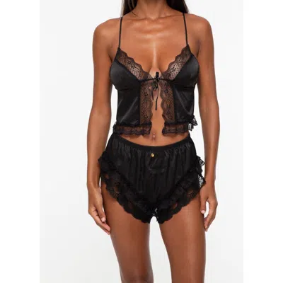 One Empire Kaia Lace Camisole Short Set In Black