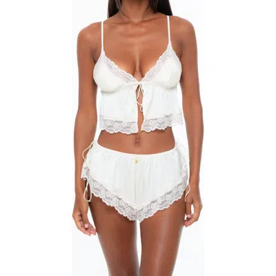 One Empire Luma Cami Short Set In White