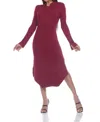 ONE ESSENCE MANDY MANDARIN DRESS IN BURGUNDY