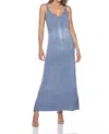 One Essence Trixie Triple Strap Maxi Dress In Denim Tie Dye In Blue