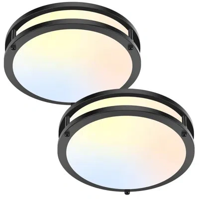 One Flush Mount Ceiling Light Black, 30w 4000lm 5cct Dimmable Led Ceiling Light Fixture, 2700k/3000k/400