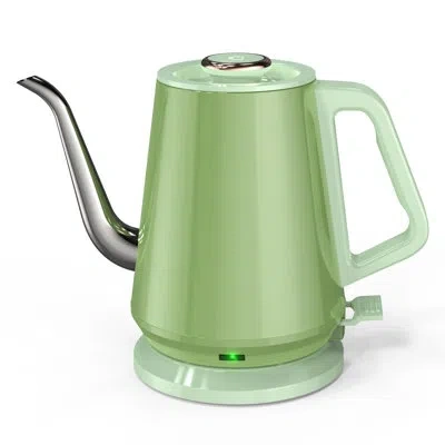 One Gooseneck Electric Kettle(0.8l),1200 Watts Fast Boiling,stainless Steel Bpa Free,automatic Shut Off, In Green