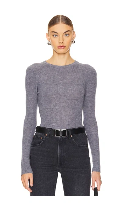 One Grey Day Bristol Merino Crewneck In Grey