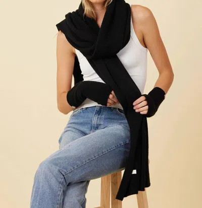 One Grey Day Cashmere Travel Scarf In Black