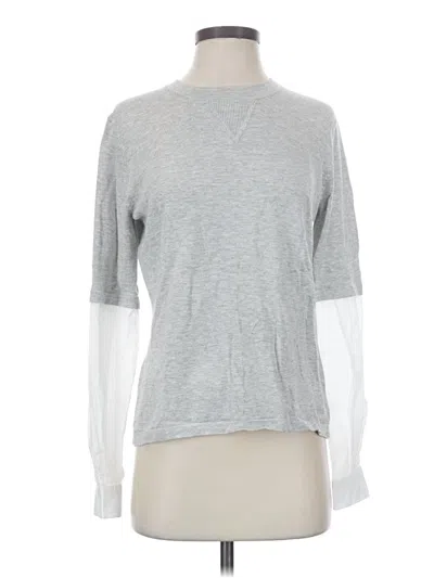Pre-owned One Grey Day Long Sleeve Top Gray Crew Neck Tops