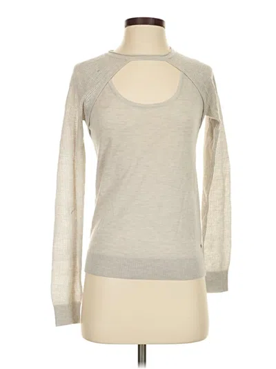 Pre-owned One Grey Day Long Sleeve Top Silver Keyhole Neckline Tops