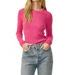 ONE GREY DAY PIPER CASHMERE PULLOVER IN BRIGHT ROSE
