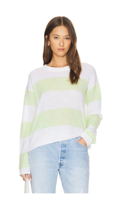 One Grey Day Sloane Boxy Cashmere Pullover In Light Lime Combo