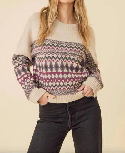 One Grey Day Wilma Pullover Sweater In Charcoal Combo In Multi
