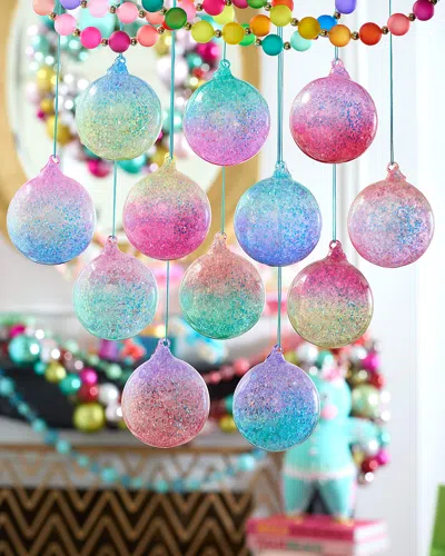 One Hundred 80 Degrees 4" Iridescent Ombre Ball Christmas Ornament, Set Of 12 In Multi