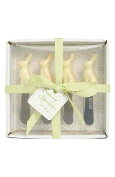 One Hundred 80 Degrees 4-piece Bunny Spreader Knife Set In Yellow