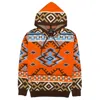One In A Million Aztec Print Pullover Hoodie In Tangerine
