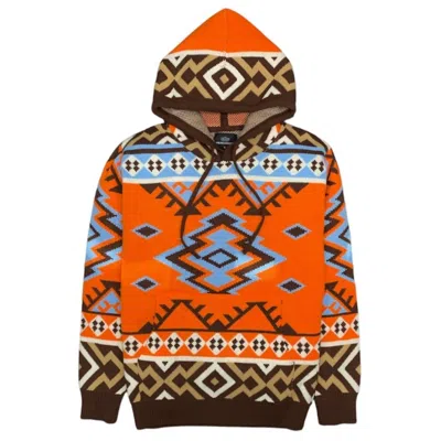 One In A Million Aztec Print Pullover Hoodie In Tangerine In Orange