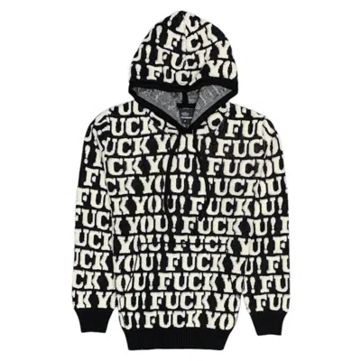 One In A Million Men Exclamation Pullover Sweater Hoodie In Black/white
