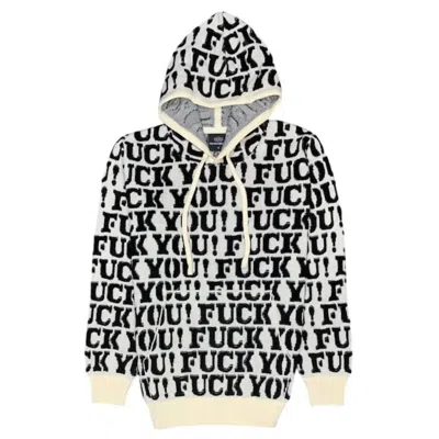 One In A Million Men's Exclamation Pullover Sweater Hoodie In Ecru In White