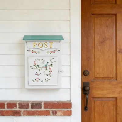 One Mailbox Wall Mount Mailboxes For Outside Vintage Mail Boxes For House Outside Metal Drop Box Antique In White
