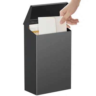 One Mailboxes For Outside, Wall Mount Mailbox, Metal Mail Box, Mail Boxes For House Outside, Black Small