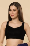 One Minute Saree® Ayla Black Velvet Pentagon Neck Tie-back Blouse