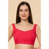 One Minute Saree® Celia Georgette Printed Criss-cross Adjustable Tie-back Blouse In Red