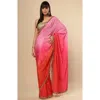 One Minute Saree® Chandini Pink & Orange Ombre Modal Satin With Gold Sequins Border Ready To Wear Sa