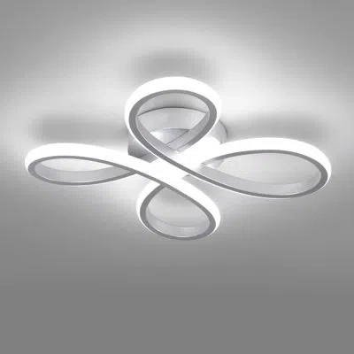 One Modern Led Ceiling Light, 6000k Silver Semi Flush Mount Ceiling Lights For Hallway, Modern Lamps For