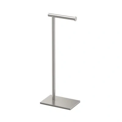One Modern Rectangle Base Freestanding Toilet Paper Holder, 22.25”, Satin Nickel/free Standing Toilet Ti