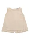 One More In The Family Beige Blouse In White