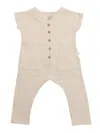 One More In The Family Beige Romper In Beige