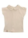 One More In The Family Beige Sleevless Blouse In Beige