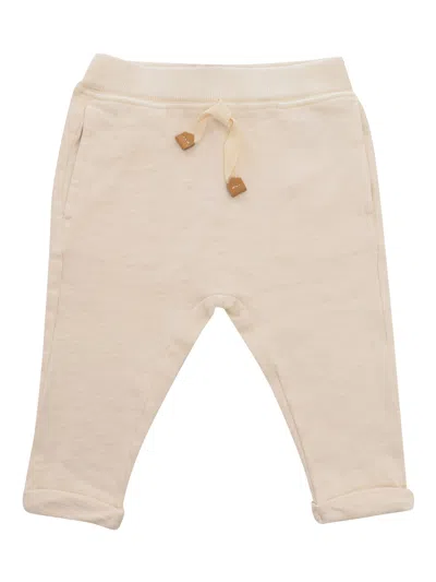 One More In The Family Cream Joggers In White