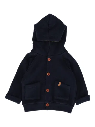 One More In The Family Hooded Cardigan In Blue