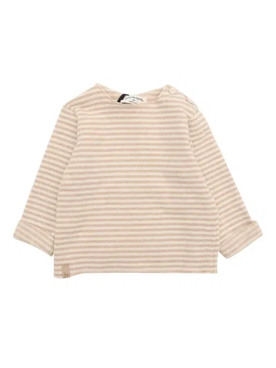 One More In The Family Kids' L.sleeve T-shirt In Beige