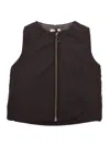 One More In The Family Padded Vest Fine Stripes Jersey Inside Lining + In Gray