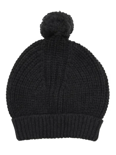 One More In The Family Pom-pom Beanie In Gray